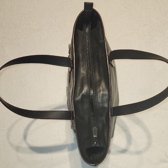 Coach Black Leather Laptop Tote - Picture 6 of 15